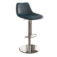 Contemporary Adjustable Backrest Counter High Stool with Leather Cushion