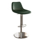 Contemporary Adjustable Backrest Counter High Stool with Leather Cushion