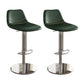 Contemporary Adjustable Backrest Counter High Stool with Leather Cushion