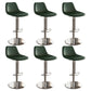 Contemporary Adjustable Backrest Counter High Stool with Leather Cushion