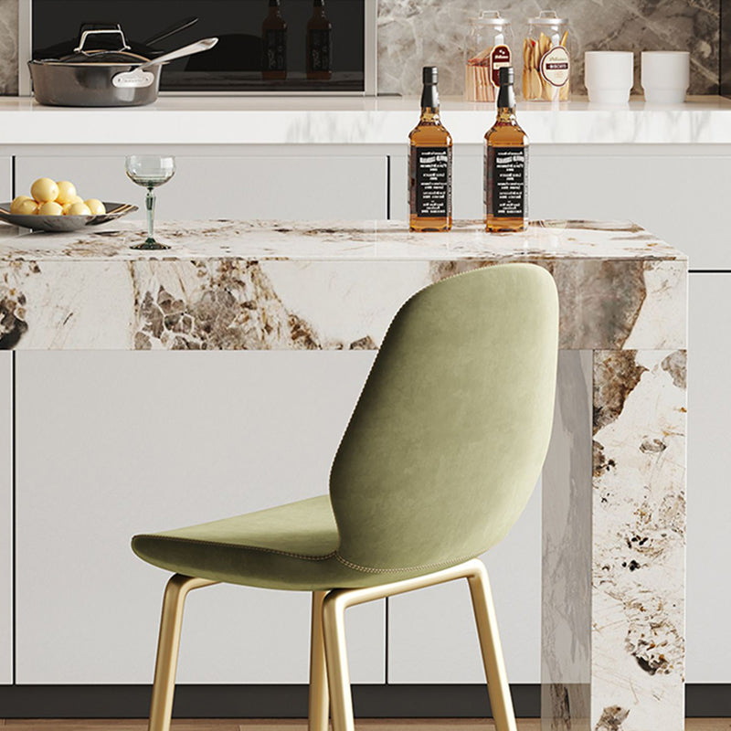 Tavolo da bancone in pietra sinterizzata rettangolare Glam da 1/2/3 pezzi con sgabelli alti