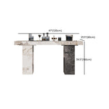 1/2/3/5 Pieces Glam Rectangle Sintered Stone Counter Table with High Stools