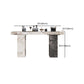 1/2/3/5 Pieces Glam Rectangle Sintered Stone Counter Table with High Stools