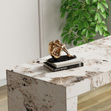 1/3 Pieces Glam Style Rectangle Sintered Stone Counter Table with High Stools
