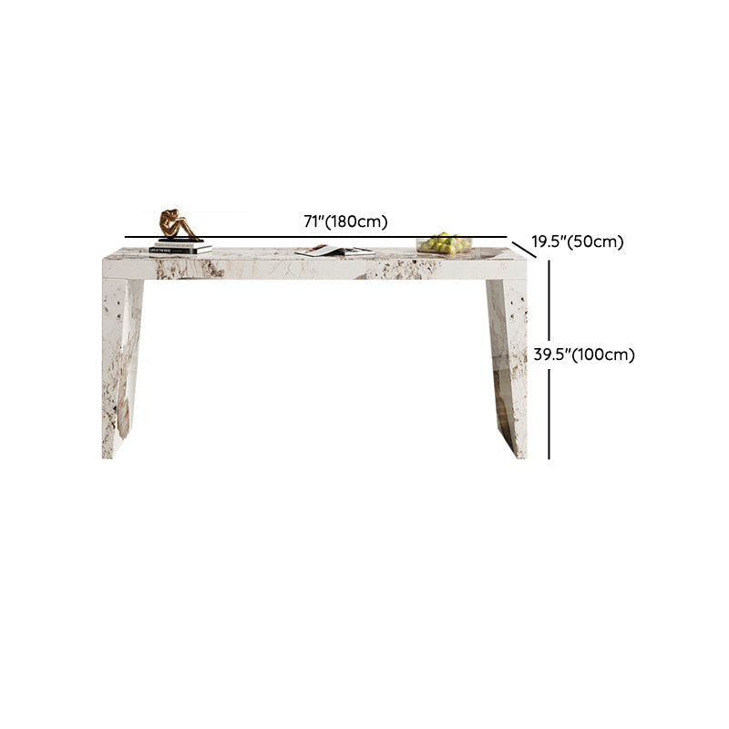 Tavolo da bancone rettangolare in pietra sinterizzata stile Glam da 1/3 pezzi con sgabelli alti