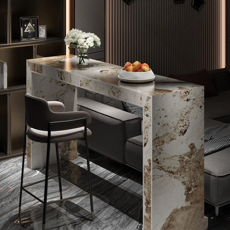 Modern Style Rectangle Stone Bar Stool Table Table for Living Room Clearhalo 'Bar Furniture' 'Bar Tables' 'bar_tables' 'furn' 'furn_bar_tables' 'Furniture' 'Kitchen & Dining Furniture' 7637503
