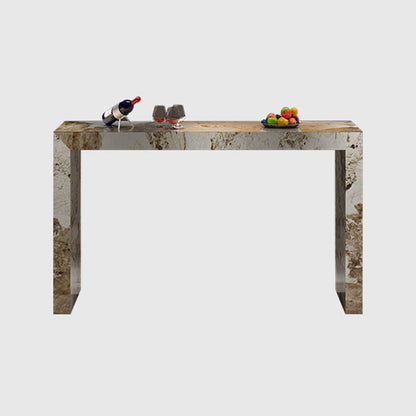 Modern Style Rectangle Stone Bar Stool Table Table for Living Room Grey Without Chairs Clearhalo 'Bar Furniture' 'Bar Tables' 'bar_tables' 'furn' 'furn_bar_tables' 'Furniture' 'Kitchen & Dining Furniture' 7637504