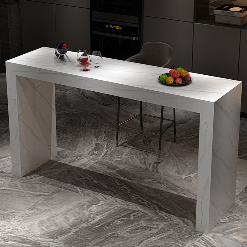 Modern Style Rectangle Stone Bar Stool Table Table for Living Room Clearhalo 'Bar Furniture' 'Bar Tables' 'bar_tables' 'furn' 'furn_bar_tables' 'Furniture' 'Kitchen & Dining Furniture' 7637508