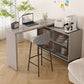 Table de tabouret de bar rectangulaire en bois Modem & Contemporary pour le salon