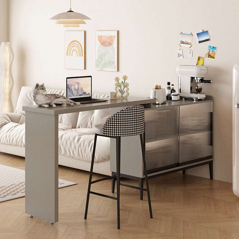 Table de tabouret de bar rectangulaire en bois Modem & Contemporary pour le salon