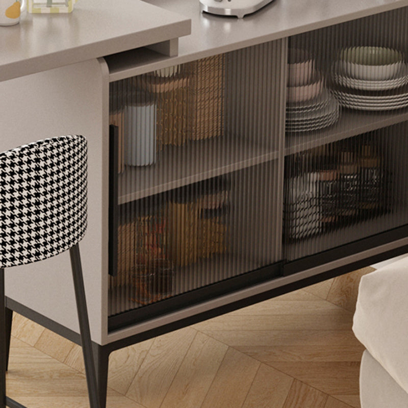 Table de tabouret de bar rectangulaire en bois Modem & Contemporary pour le salon