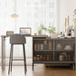 Table de tabouret de bar rectangulaire en bois Modem & Contemporary pour le salon