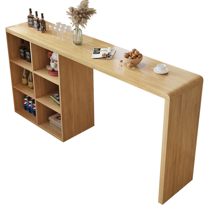 Contemporary Rectangle Solid Wood Bar Stool Table for Living Room Natural Without Chairs Clearhalo 'Bar Furniture' 'Bar Tables' 'bar_tables' 'furn' 'furn_bar_tables' 'Furniture' 'Kitchen & Dining Furniture' 7637543