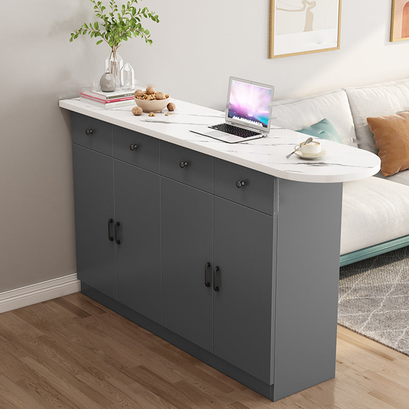 Contemporary Style Wood Specialty Bar Stool Table for Dining Room White-Gray Without Chairs Clearhalo 'Bar Furniture' 'Bar Tables' 'bar_tables' 'furn' 'furn_bar_tables' 'Furniture' 'Kitchen & Dining Furniture' 7637608