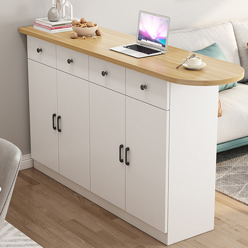 Contemporary Style Wood Specialty Bar Stool Table for Dining Room White-Brown Without Chairs Clearhalo 'Bar Furniture' 'Bar Tables' 'bar_tables' 'furn' 'furn_bar_tables' 'Furniture' 'Kitchen & Dining Furniture' 7637613