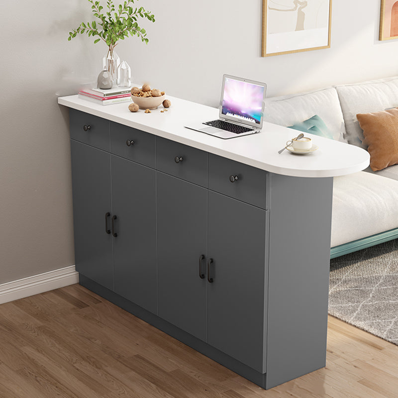Contemporary Style Wood Specialty Bar Stool Table for Dining Room 55.1"L x 15.7"W x 39.4"H Light Gray Without Chairs Clearhalo 'Bar Furniture' 'Bar Tables' 'bar_tables' 'furn' 'furn_bar_tables' 'Furniture' 'Kitchen & Dining Furniture' 7637616