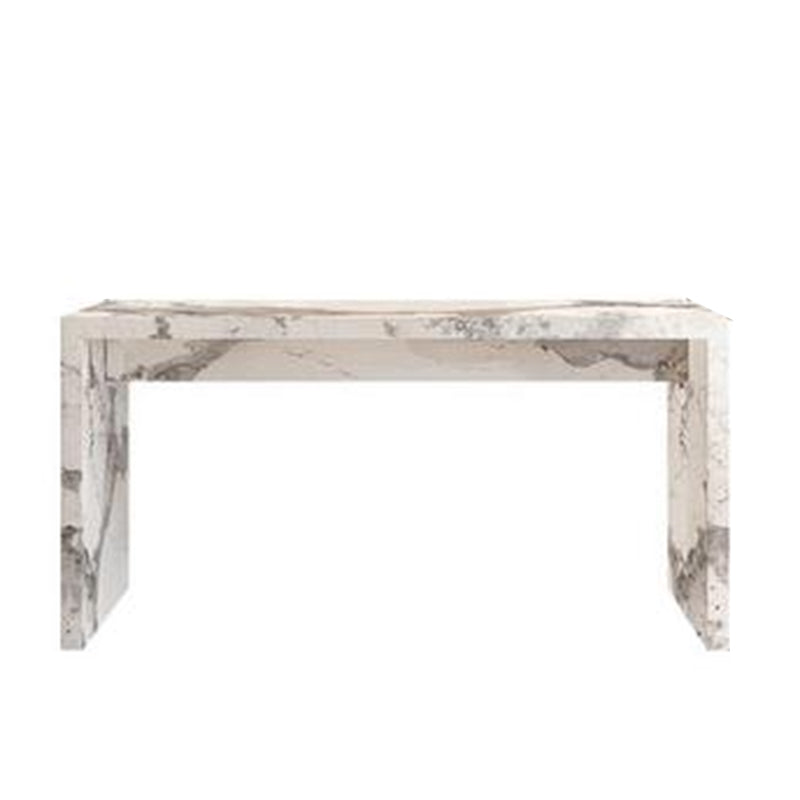 Modern Rectangle Stone Bar Dining Table Table for Living Room White-Gray Without Chairs Clearhalo 'Bar Furniture' 'Bar Tables' 'bar_tables' 'furn' 'furn_bar_tables' 'Furniture' 'Kitchen & Dining Furniture' 7637627