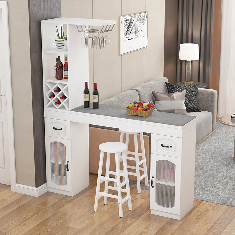 Contemporary Stone Rectangle Bar Height Table for Living Room Clearhalo 'Bar Furniture' 'Bar Tables' 'bar_tables' 'furn' 'furn_bar_tables' 'Furniture' 'Kitchen & Dining Furniture' 7637684