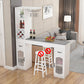 Contemporary Stone Rectangle Bar Height Table for Living Room Grey Without Chairs Clearhalo 'Bar Furniture' 'Bar Tables' 'bar_tables' 'furn' 'furn_bar_tables' 'Furniture' 'Kitchen & Dining Furniture' 7637685