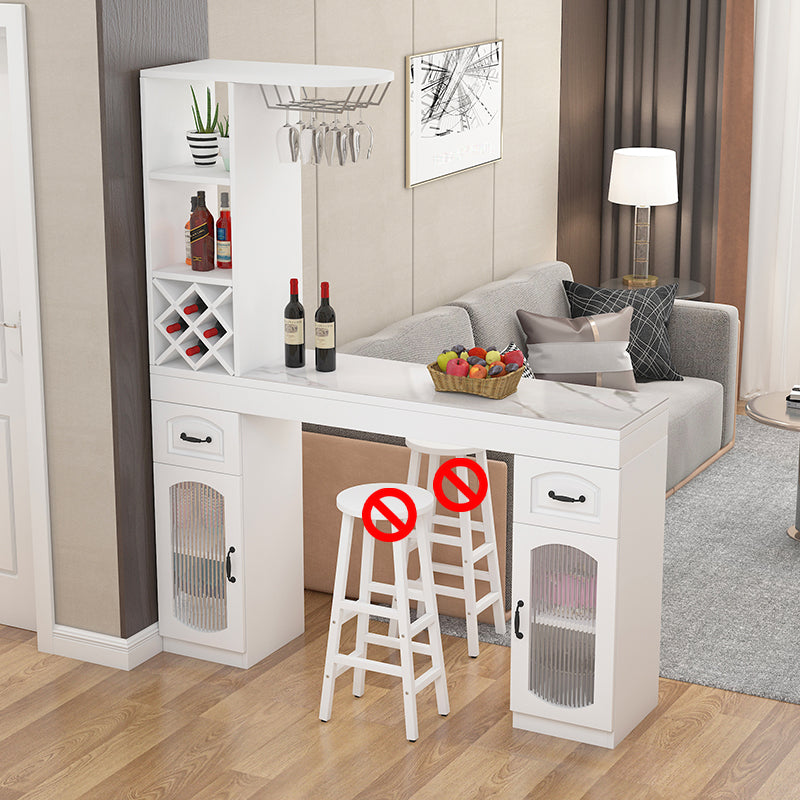 Contemporary Stone Rectangle Bar Height Table for Living Room White Without Chairs Clearhalo 'Bar Furniture' 'Bar Tables' 'bar_tables' 'furn' 'furn_bar_tables' 'Furniture' 'Kitchen & Dining Furniture' 7637687