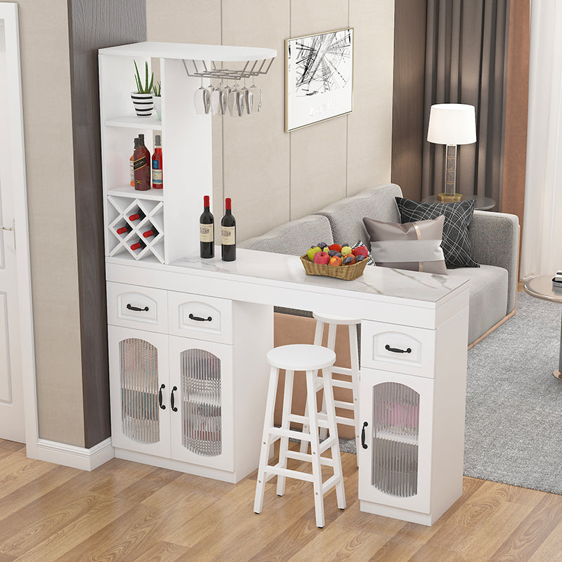 Contemporary Stone Rectangle Bar Height Table for Living Room Clearhalo 'Bar Furniture' 'Bar Tables' 'bar_tables' 'furn' 'furn_bar_tables' 'Furniture' 'Kitchen & Dining Furniture' 7637689