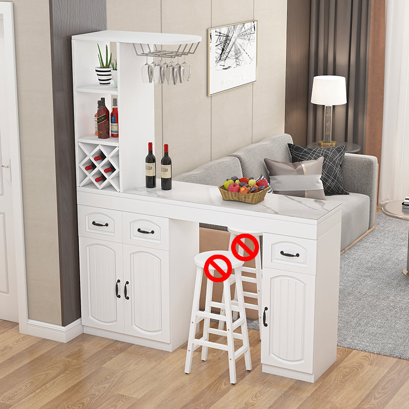 Contemporary Stone Rectangle Bar Height Table for Living Room Textured White Without Chairs Clearhalo 'Bar Furniture' 'Bar Tables' 'bar_tables' 'furn' 'furn_bar_tables' 'Furniture' 'Kitchen & Dining Furniture' 7637692