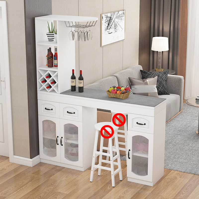 Contemporary Stone Rectangle Bar Height Table for Living Room White-Gray Without Chairs Clearhalo 'Bar Furniture' 'Bar Tables' 'bar_tables' 'furn' 'furn_bar_tables' 'Furniture' 'Kitchen & Dining Furniture' 7637694