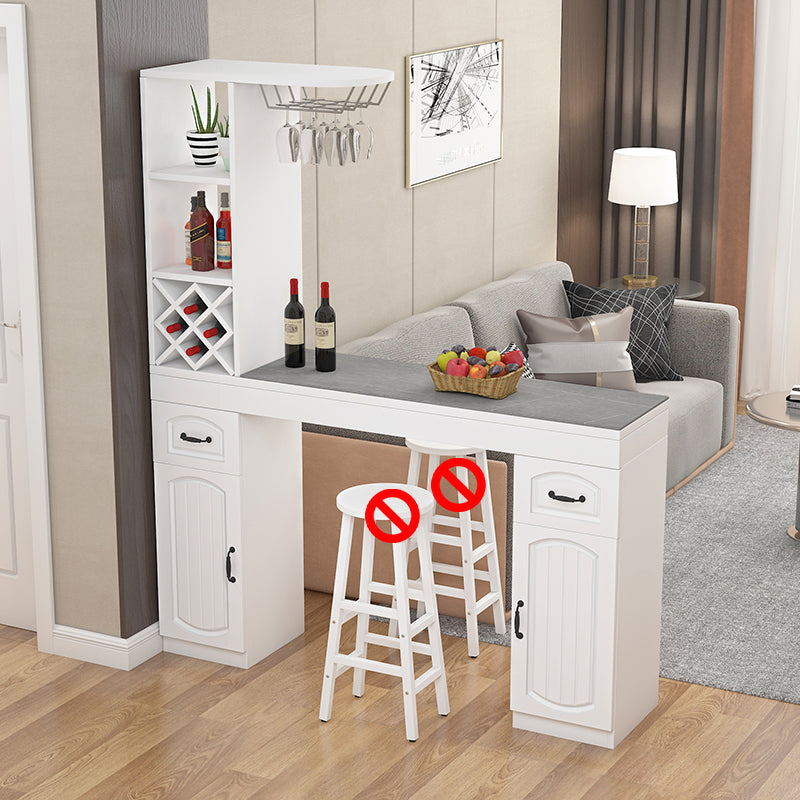 Contemporary Stone Rectangle Bar Height Table for Living Room Gray-White Without Chairs Clearhalo 'Bar Furniture' 'Bar Tables' 'bar_tables' 'furn' 'furn_bar_tables' 'Furniture' 'Kitchen & Dining Furniture' 7637696