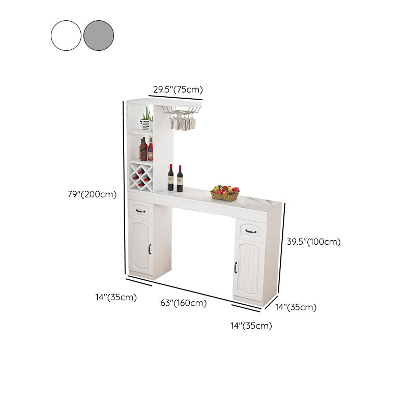 Contemporary Stone Rectangle Bar Height Table for Living Room Clearhalo 'Bar Furniture' 'Bar Tables' 'bar_tables' 'furn' 'furn_bar_tables' 'Furniture' 'Kitchen & Dining Furniture' 7637704