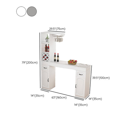 Eigentijdse stenen rechthoekige bar -hoogtafel voor woonkamer