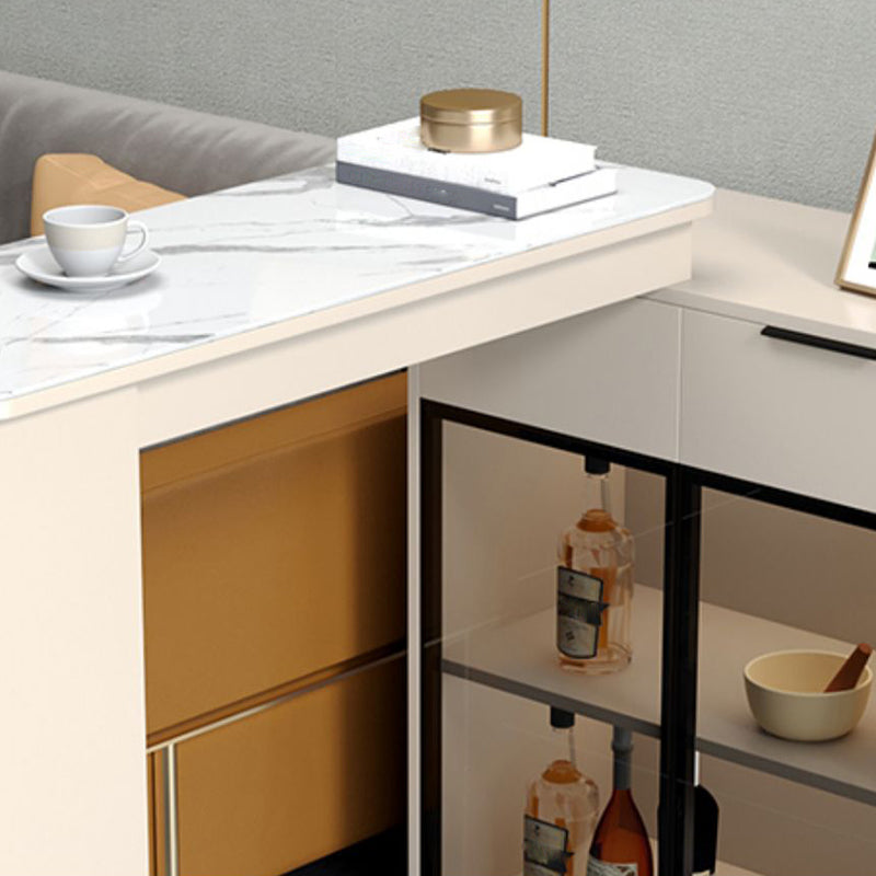 Rechteckiger Bartisch aus Stein im zeitgenössischen Stil für das Wohnzimmer
