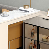 Tavolo da barra del rettangolo di pietra in pietra contemporanea per soggiorno