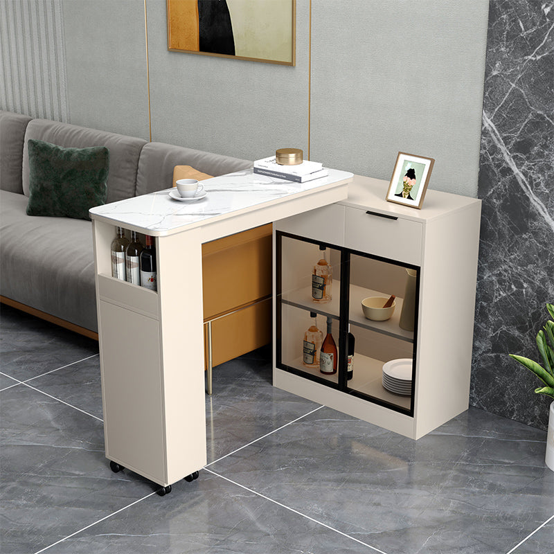 Rechteckiger Bartisch aus Stein im zeitgenössischen Stil für das Wohnzimmer