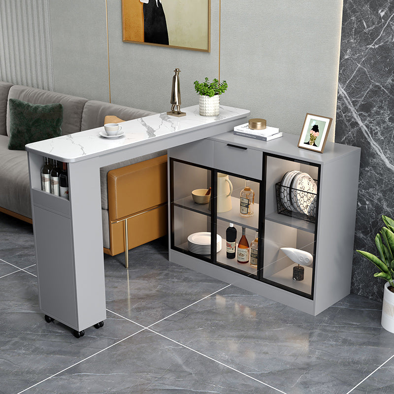 Rechteckiger Bartisch aus Stein im zeitgenössischen Stil für das Wohnzimmer