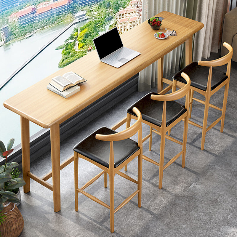 Eigentijdse bar-eettafel voor binnen, rechthoekig houten aanrechttafel