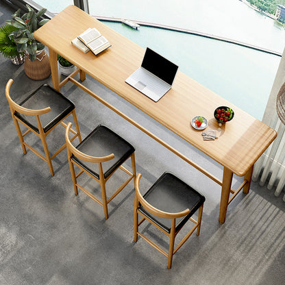 Eigentijdse bar-eettafel voor binnen, rechthoekig houten aanrechttafel