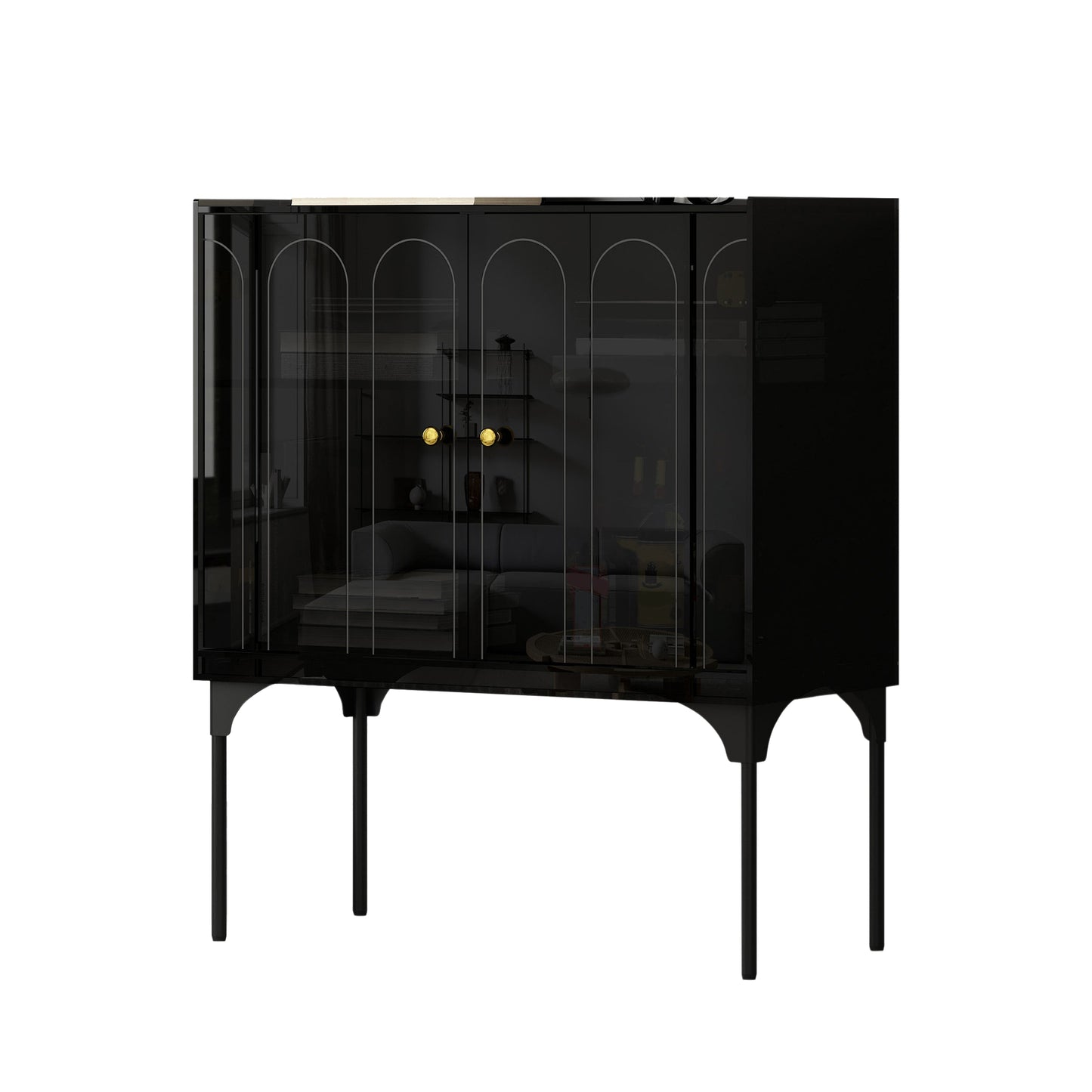 Moderno soggiorno acrilico cabinet di sideboard di credone largo 15 pollici