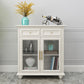 Contemporary White Buffet Sideboard Solid Wood Sideboard Cabinet with Drawers and Doors Clearhalo 'buffet_sideboard' 'Buffets & Sideboards' 'furn' 'furn_buffet_sideboard' 'Furniture' 'Kitchen & Dining Furniture' 7637834