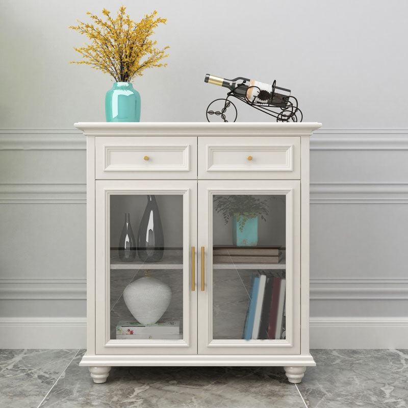 Contemporary White Buffet Sideboard Solid Wood Sideboard Cabinet with Drawers and Doors Clearhalo 'buffet_sideboard' 'Buffets & Sideboards' 'furn' 'furn_buffet_sideboard' 'Furniture' 'Kitchen & Dining Furniture' 7637834