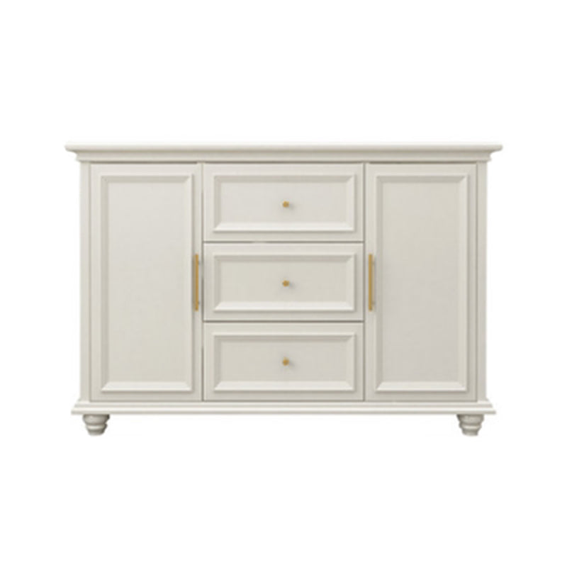 Contemporary White Buffet Sideboard Solid Wood Sideboard Cabinet with Drawers and Doors Wood Clearhalo 'buffet_sideboard' 'Buffets & Sideboards' 'furn' 'furn_buffet_sideboard' 'Furniture' 'Kitchen & Dining Furniture' 7637836