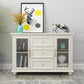 Contemporary White Buffet Sideboard Solid Wood Sideboard Cabinet with Drawers and Doors Clearhalo 'buffet_sideboard' 'Buffets & Sideboards' 'furn' 'furn_buffet_sideboard' 'Furniture' 'Kitchen & Dining Furniture' 7637837