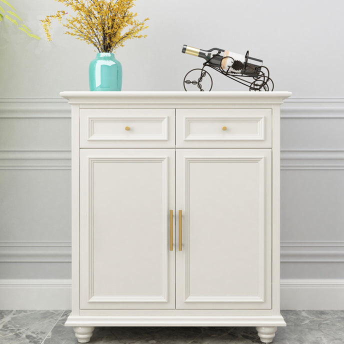 Contemporary White Buffet Sideboard Solid Wood Sideboard Cabinet with Drawers and Doors Clearhalo 'buffet_sideboard' 'Buffets & Sideboards' 'furn' 'furn_buffet_sideboard' 'Furniture' 'Kitchen & Dining Furniture' 7637841
