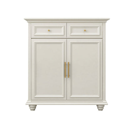 Contemporary White Buffet Sideboard Solid Wood Sideboard Cabinet with Drawers and Doors 31"L x 16"W x 35"H Wood Clearhalo 'buffet_sideboard' 'Buffets & Sideboards' 'furn' 'furn_buffet_sideboard' 'Furniture' 'Kitchen & Dining Furniture' 7637842
