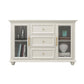 Contemporary White Buffet Sideboard Solid Wood Sideboard Cabinet with Drawers and Doors Glass Clearhalo 'buffet_sideboard' 'Buffets & Sideboards' 'furn' 'furn_buffet_sideboard' 'Furniture' 'Kitchen & Dining Furniture' 7637843