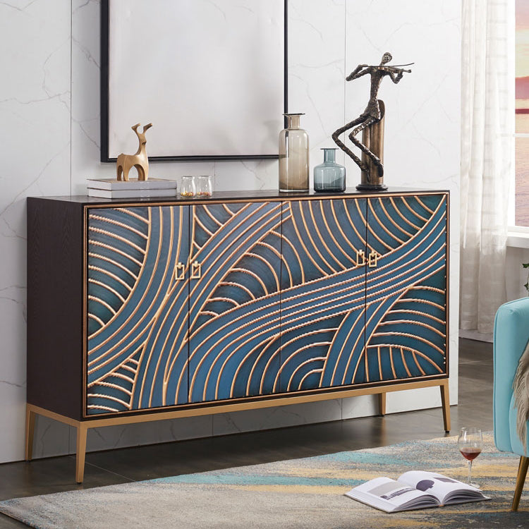 Gold Legs 35.4" High Sideboard Cabinet Glam Style Wood Buffet Table Clearhalo 'buffet_sideboard' 'Buffets & Sideboards' 'furn' 'furn_buffet_sideboard' 'Furniture' 'Kitchen & Dining Furniture' 7637869