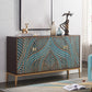 Gold Legs 35.4" High Sideboard Cabinet Glam Style Wood Buffet Table Clearhalo 'buffet_sideboard' 'Buffets & Sideboards' 'furn' 'furn_buffet_sideboard' 'Furniture' 'Kitchen & Dining Furniture' 7637871