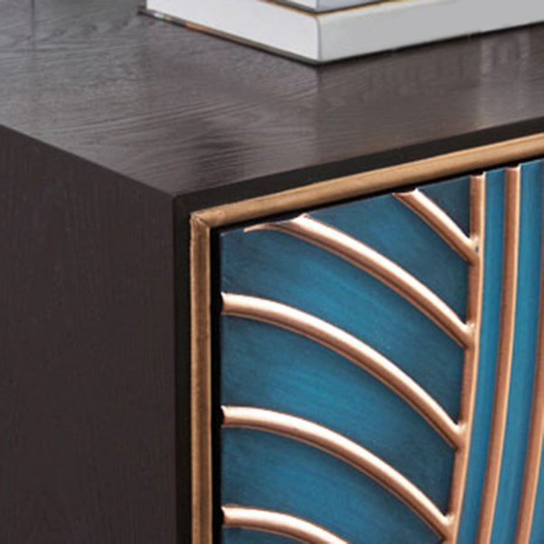 Gold Legs 35.4" High Sideboard Cabinet Glam Style Wood Buffet Table Clearhalo 'buffet_sideboard' 'Buffets & Sideboards' 'furn' 'furn_buffet_sideboard' 'Furniture' 'Kitchen & Dining Furniture' 7637882