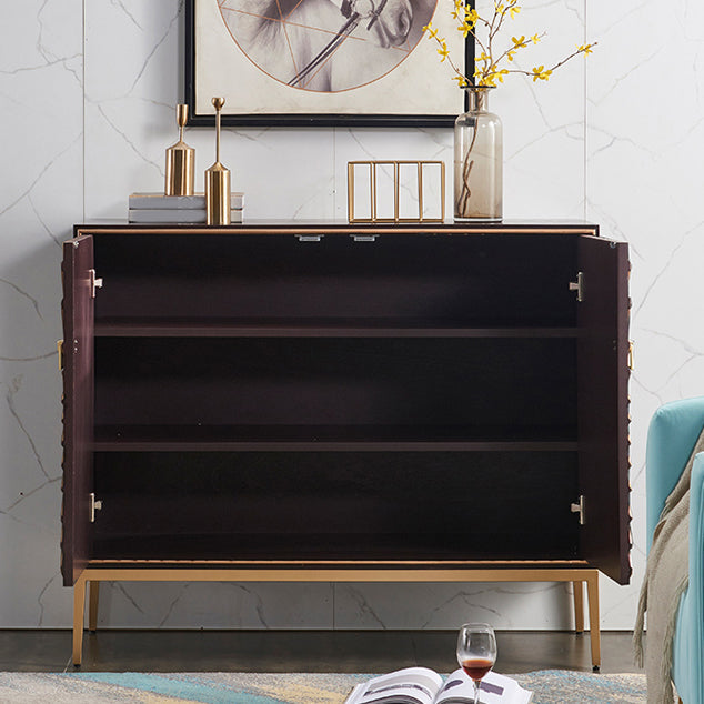 Gold Legs 35.4" High Sideboard Cabinet Glam Style Wood Buffet Table Clearhalo 'buffet_sideboard' 'Buffets & Sideboards' 'furn' 'furn_buffet_sideboard' 'Furniture' 'Kitchen & Dining Furniture' 7637884