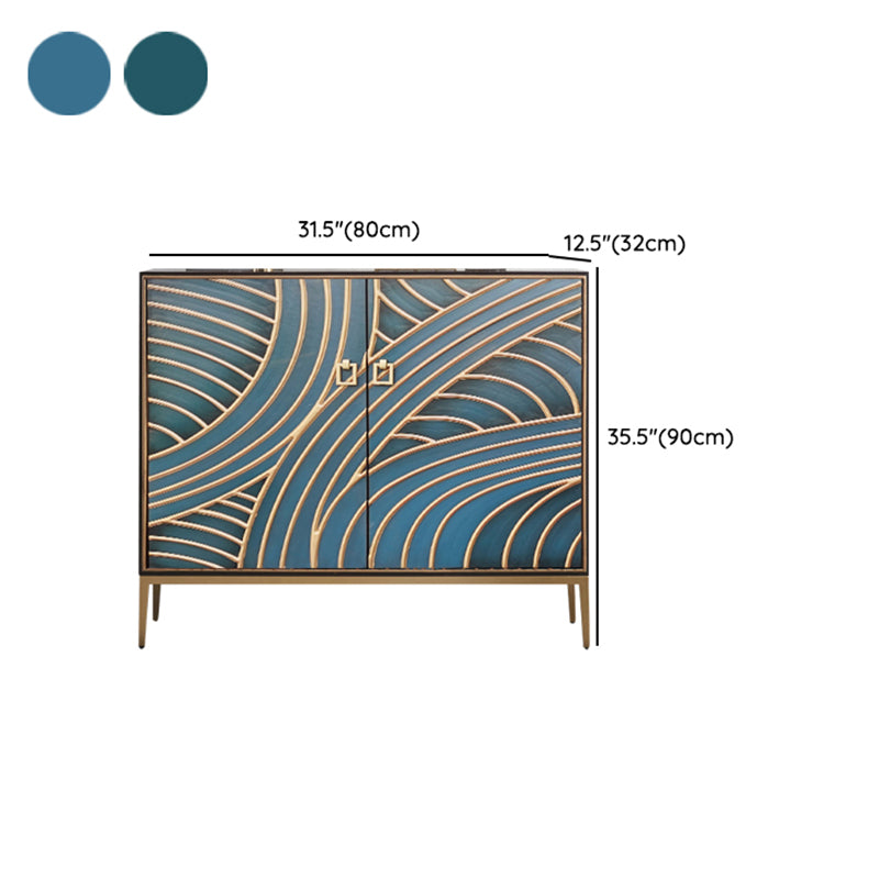 Gold Legs 35.4" High Sideboard Cabinet Glam Style Wood Buffet Table Clearhalo 'buffet_sideboard' 'Buffets & Sideboards' 'furn' 'furn_buffet_sideboard' 'Furniture' 'Kitchen & Dining Furniture' 7637887