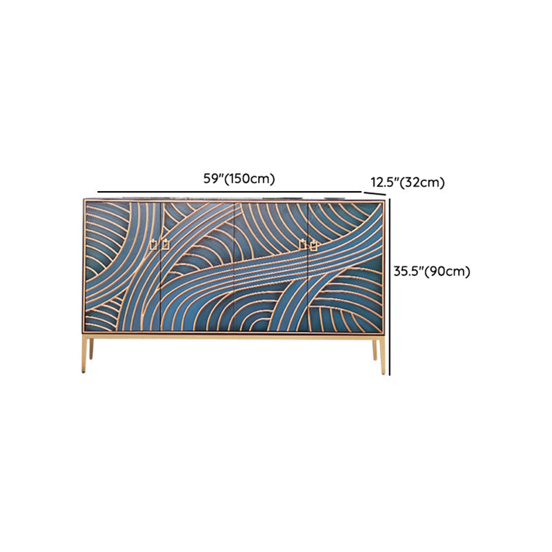 Gold Legs 35.4" High Sideboard Cabinet Glam Style Wood Buffet Table Clearhalo 'buffet_sideboard' 'Buffets & Sideboards' 'furn' 'furn_buffet_sideboard' 'Furniture' 'Kitchen & Dining Furniture' 7637893